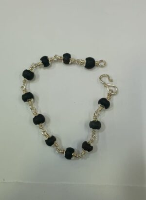 Karungali Silver Bracelet | Black Ebony Wood Bracelets | 100% Natural Unpolished Karungali Bracelets Original | Great Gift for loved ones | 1 Piece