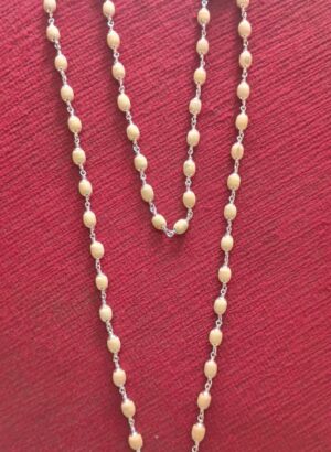 Sacred Tulasi (Premium Tulasi–Silver 28 inch | 54 Beads Maala – Sacred Holy Basil Garland with Silver Capped Beads for Devotion & Japa | Silver Maala | 108 Beads | Pure Handcrafted Garland for Devotion, Chanting & Protection