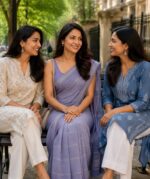 Soft Pastel Lavender Cotton Saree with Simple Pallu and Plain Blouse - Image 5