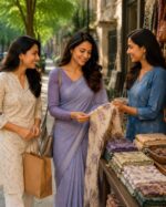 Soft Pastel Lavender Cotton Saree with Simple Pallu and Plain Blouse - Image 3