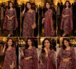 Brownish Maroon Printed Cotton Salwar Suit with Dupatta - Image 3