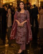 Brownish Maroon Printed Cotton Salwar Suit with Dupatta