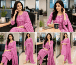 Pink Printed Cotton Salwar Suit with Dupatta
