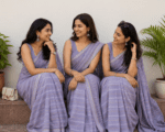 Soft Pastel Lavender Cotton Saree with Simple Pallu and Plain Blouse - Image 6