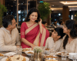 Vibrant Red Cotton Blend Saree with off white Pallu and Blouse - Image 4