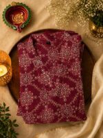 Magenta Pink Modal Silk Salwar Suit - Image 4