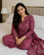 Magenta Pink Modal Silk Salwar Suit - Image 2