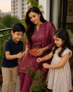 Magenta Pink Modal Silk Salwar Suit - Image 3