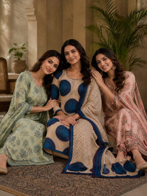 cropped-IMG-20260607-WA0030.jpg Ivory with indigo blue circular motifs cotton salwar suit with dupatta - Image 1