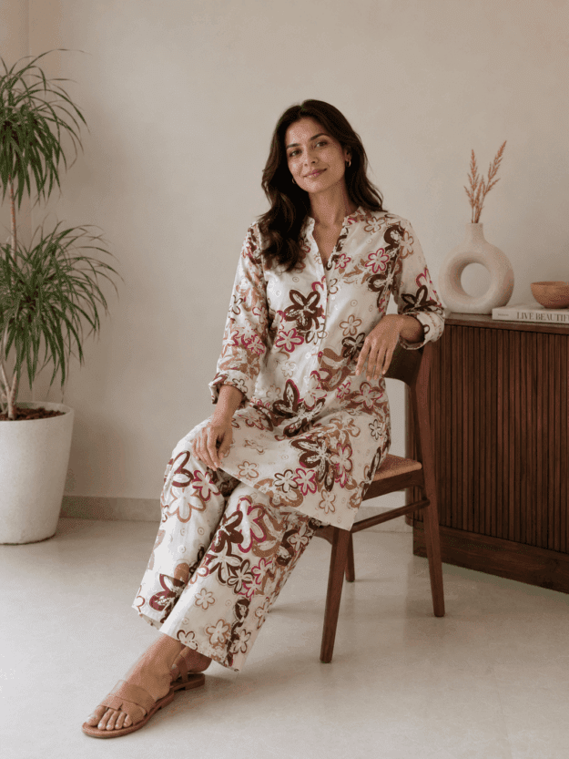 cropped-file_00000000a9307206a4f8a42b9271ecf9.png Floral Printed Cotton Co-ord Set - Image 1