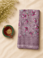 Mauvish Pink Powder Crepe Saree