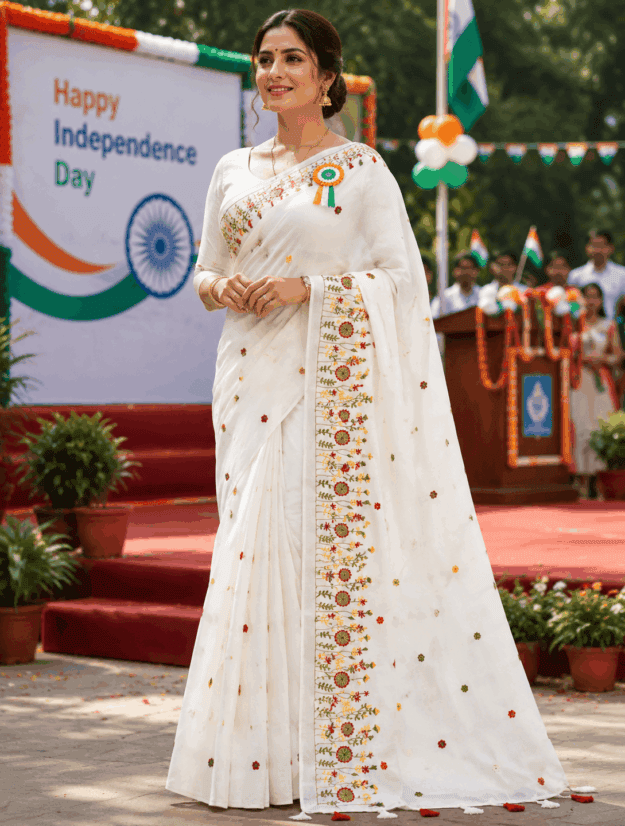 cropped-file_000000001460820793ac44b04ab5dacc-1.png White Embroidered Khadi Saree - Image 1