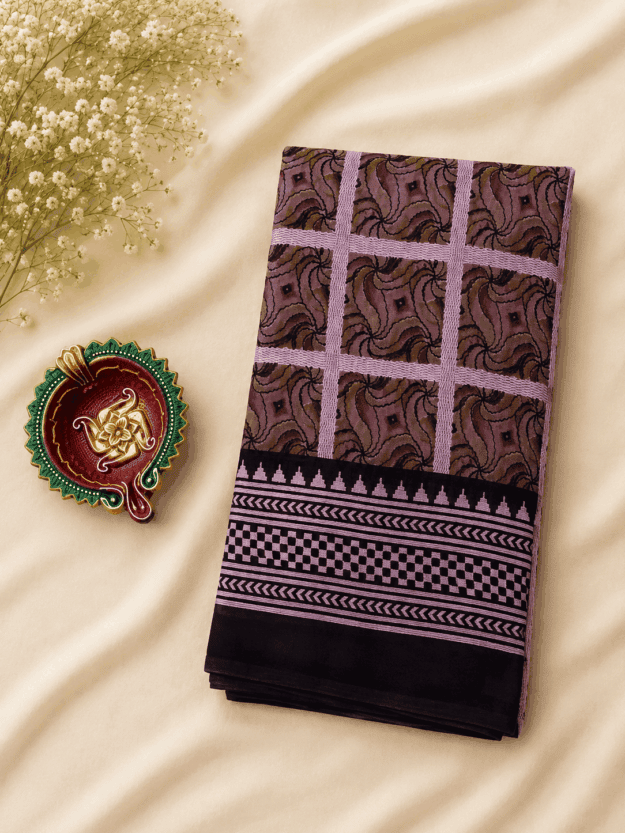 cropped-file_0000000038788209b1124007d796dccd.png Mauve Powder Crepe Saree - Image 1