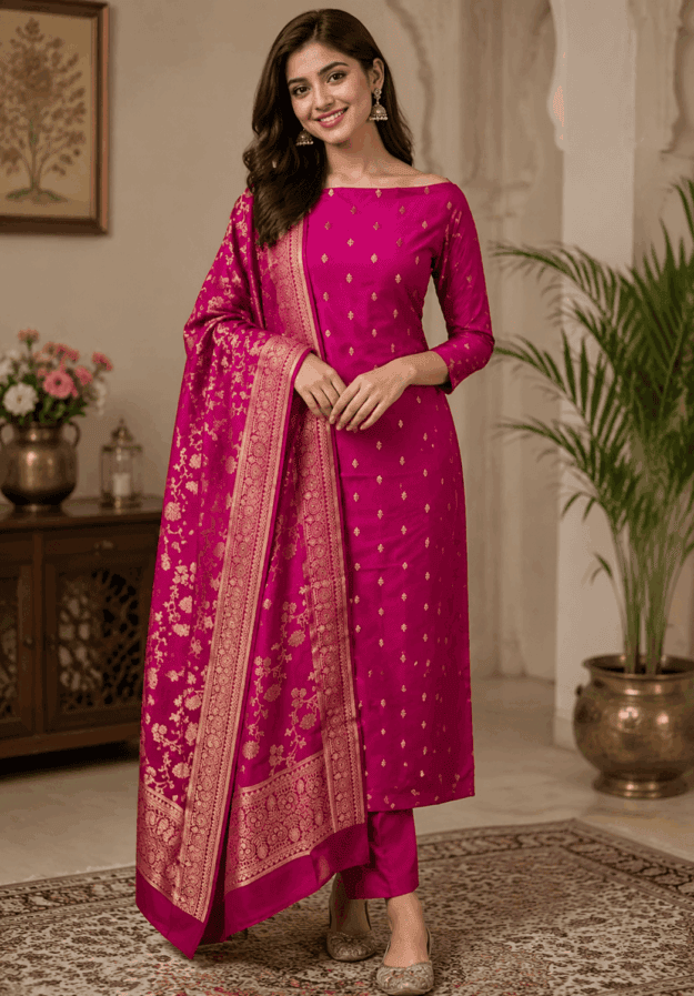 cropped-file_00000000493c7206b4484528e86b3058-1.png Rani Pink Katan Semi Silk Unstitched Salwar Suit Material - Image 1