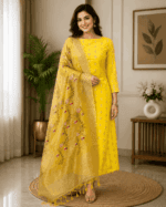 Yellow Mercerised Cotton Salwar Suit