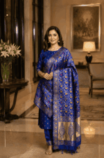 Royal Blue Katan Semi Silk Salwar Suit Unstitched Material