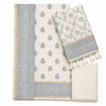 Off White Mercerised Cotton Salwar Suit Unstitched Material - Image 4
