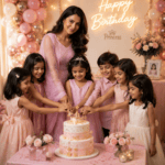 Pastal Pink Anarkali Style Gown with Dupatta - Image 4
