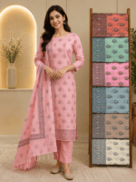 Mercerised Pink Colour Cotton Salwar Suit - Image 4