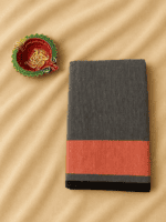 Black and Grey Khadi Saree - Image 4
