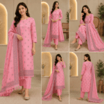 Mercerised Pink Colour Cotton Salwar Suit - Image 3