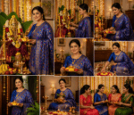 Royal Blue Katan Semi Silk Salwar Suit Unstitched Material - Image 2
