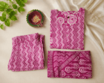 Pink Printed Cotton Salwar Suit with Dupatta - Image 4